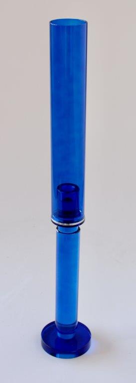 Blue Tall Crystal Candle Stick Screw Top
